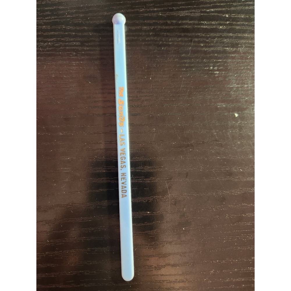 The Sands Las Vegas Nevada Plastic Swizzle Stir Stick Light Blue 5.5"